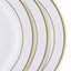 10-Pack Plastic Dessert Plates White with TrÃ¨s Chic Gold Rim - Disposable Plates for Appetizers 6"