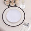 10-Pack Economy Plastic Round Charger Plates 12" in Clear with Wide Black Rim, Decorative Dinner Party Serving Plates