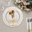 10-Pack Plastic 10" Round Dinner Plates in Clear with Gold Scalloped Rim - Disposable Party Plates