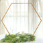 Hexagon Wedding Arch Table Centerpiece Metal Gold - Self-Standing Geometric Flower Balloon Stand 24"
