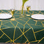 Polyester 54"x54" Square Tablecloth Hunter Emerald Green with Gold Foil Geometric Pattern - Wrinkle-Resistant & Durable Table Cover