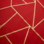 5 Pack Polyester 20"x20" Napkins Red with Gold Geometric Foil Pattern - Modern Reusable Dinner Napkins