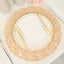 6-Pack Table Placemats Woven Fiber Design Beige Round - Disposable Mats for Dining and Events 15"