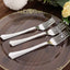 25-Pack Plastic Forks Silver Heavy Duty with Fluted Handles - Durable Disposable Tableware 7"