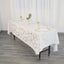 Polyester 60"x102" Rectangle Tablecloth White with Gold Foil Geometric Pattern - Wrinkle-Resistant and Durable Table Cover for Weddings & Events