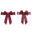 5 Pack Satin Faux Leather Chair Sashes Burgundy - Durable Double Sided Pre-tied Bow Tie Chair Bands with Diamond Rhinestone Buckles