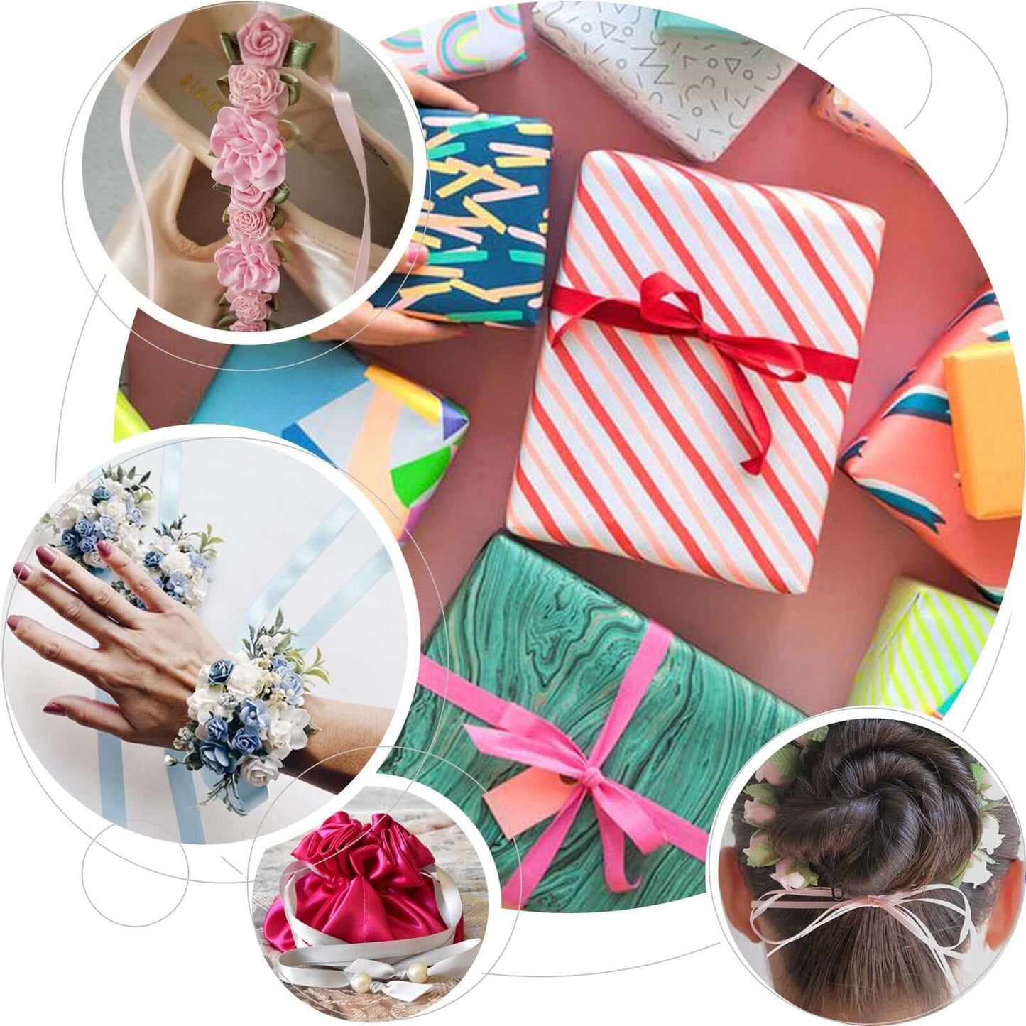 100 Yards 3/8" Dusty Rose Single Face Decorative Satin Ribbon