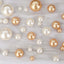 200Pcs Assorted Pearl Beads Vase Fillers in Off White and Gold - Lustrous DIY Craft Bead Set