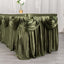 Satin 14ft Table Skirt Dusty Sage Green - Pleated Double Drape Table Cover