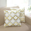 Set Of 4 18" White Gold Foil Geometric Print Throw Pillow Covers, Velvet Square Sofa Cushion Covers
