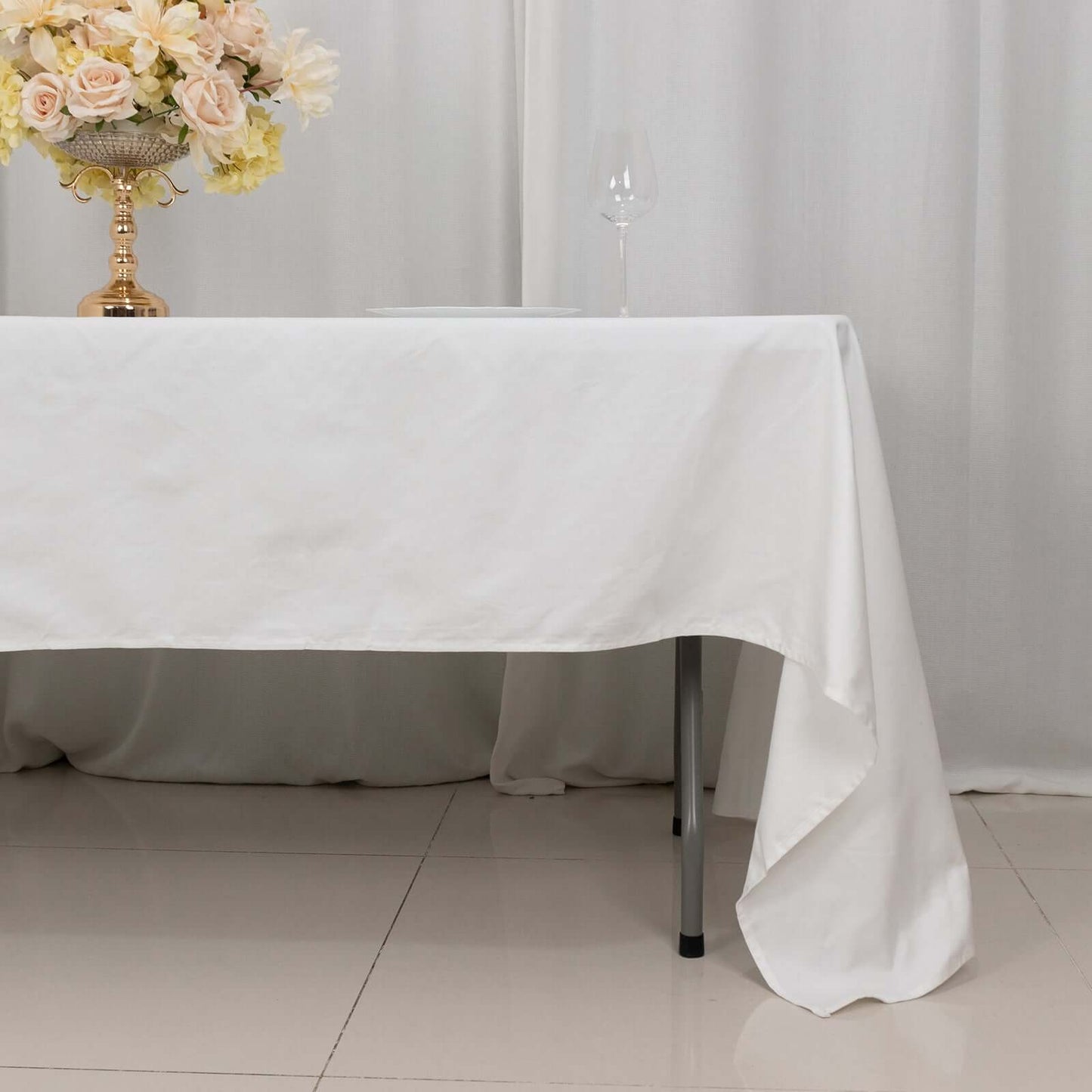 100% Cotton 60"x126" Rectangle Tablecloth White Linen - Sophisticated, Soft & Breathable Table Cover