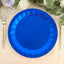 25-Pack Paper 12" Round Charger Plates in Royal Blue with Geometric Prism Design - Disposable 400GSM Serving Trays