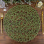 6-Pack Table Placemats Woven Fiber Design Olive Green Round - Disposable Mats for Dining and Events 15"