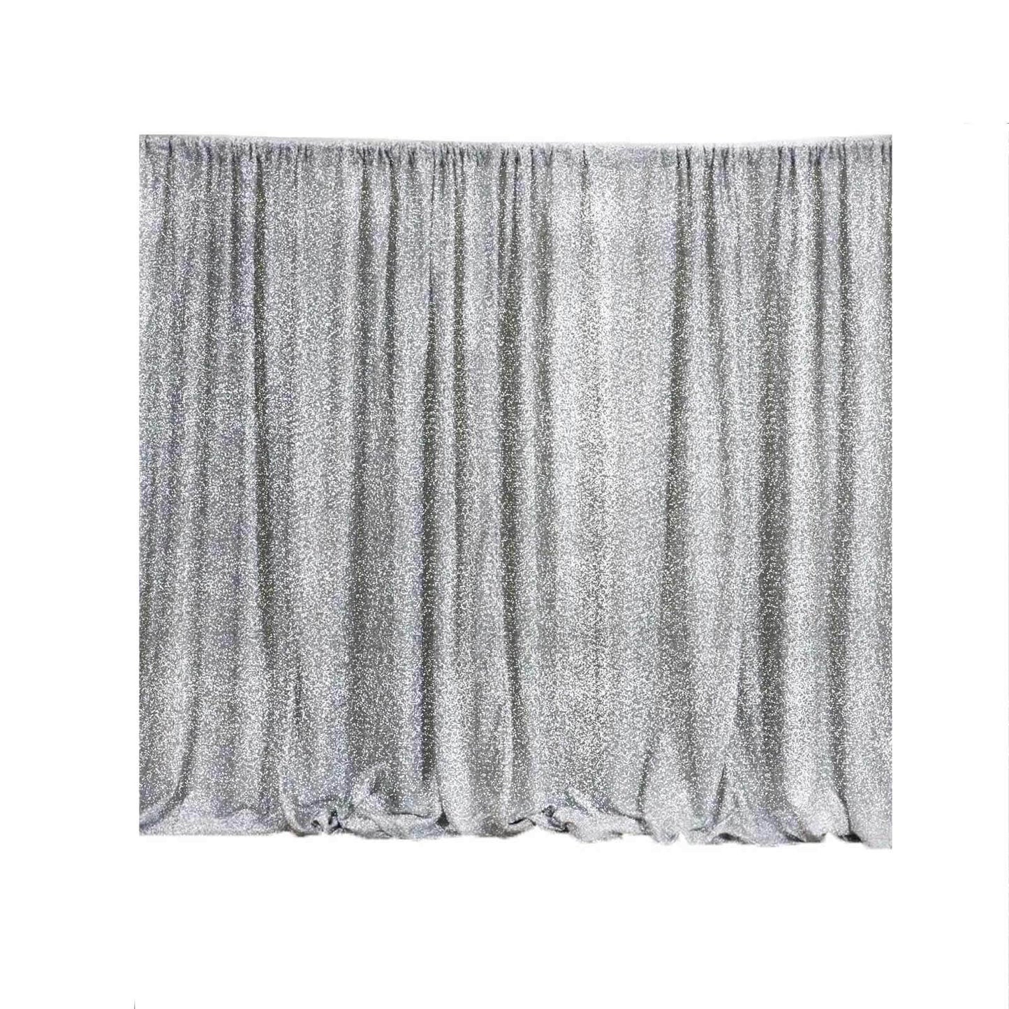 20ftx10ft Silver Metallic Shimmer Tinsel Event Curtain Drapes, Backdrop Event Panel