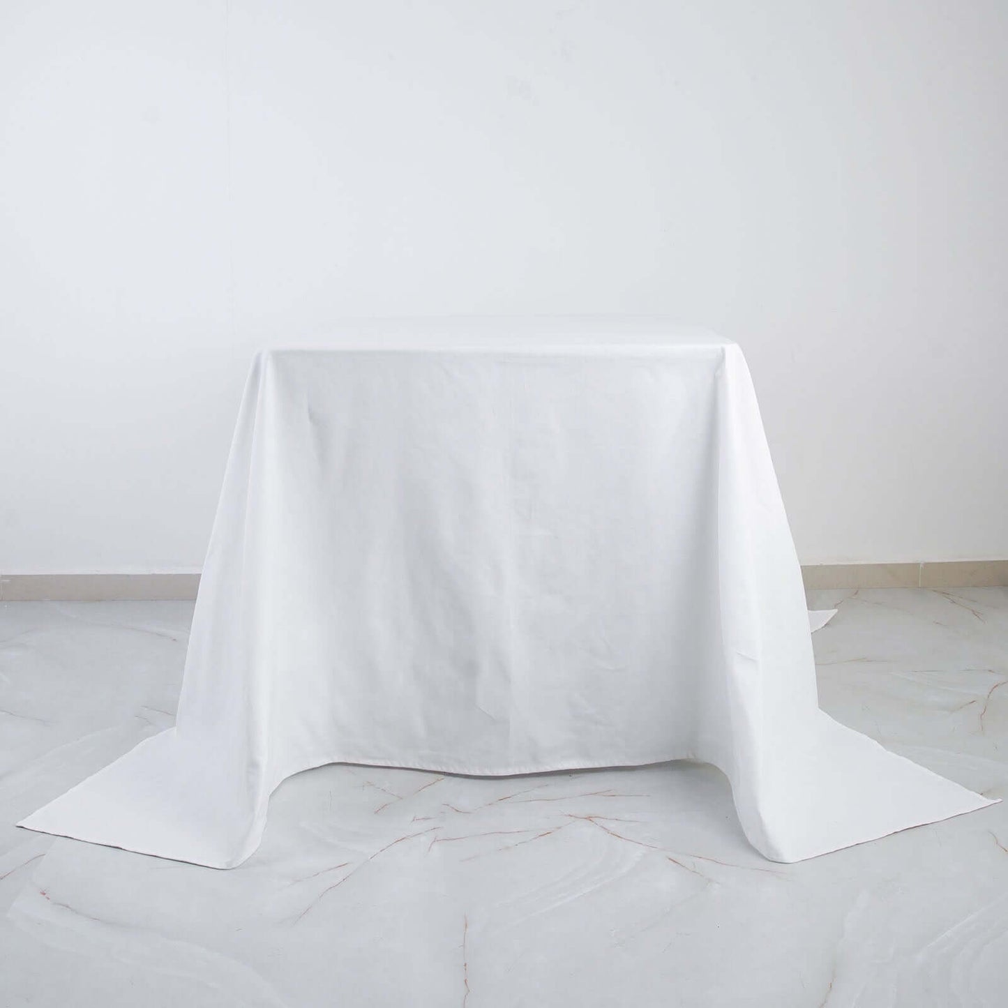 100% Cotton 90"x90" Square Tablecloth White Linen - Sophisticated, Soft & Breathable Fabric Table Cover