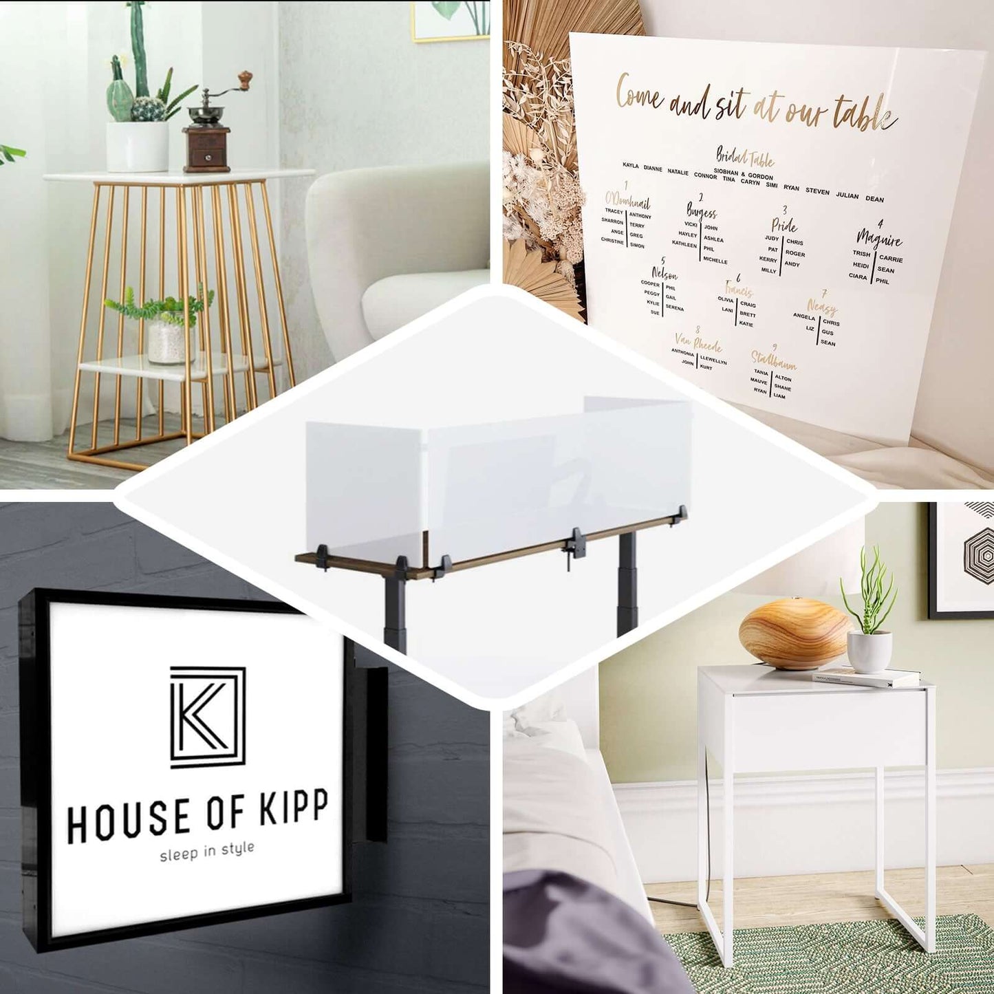 2-Pack Acrylic Plexiglass Sheets Top Plates White Square - Protective Film Coating 11" 3mm Thick