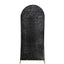 5ft Black Shimmer Tinsel Spandex Chiara Backdrop Stand Cover For Fitted Round Top Wedding Arch