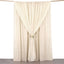 Beige Chiffon Polyester Event Curtain Drapes, Dual Layer Divider Backdrop Curtain Panels with Rod Pockets - 10ftx10ft