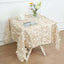 Taffeta 54"x54" Square Tablecloth Beige 3D Leaf Petal Table Cover