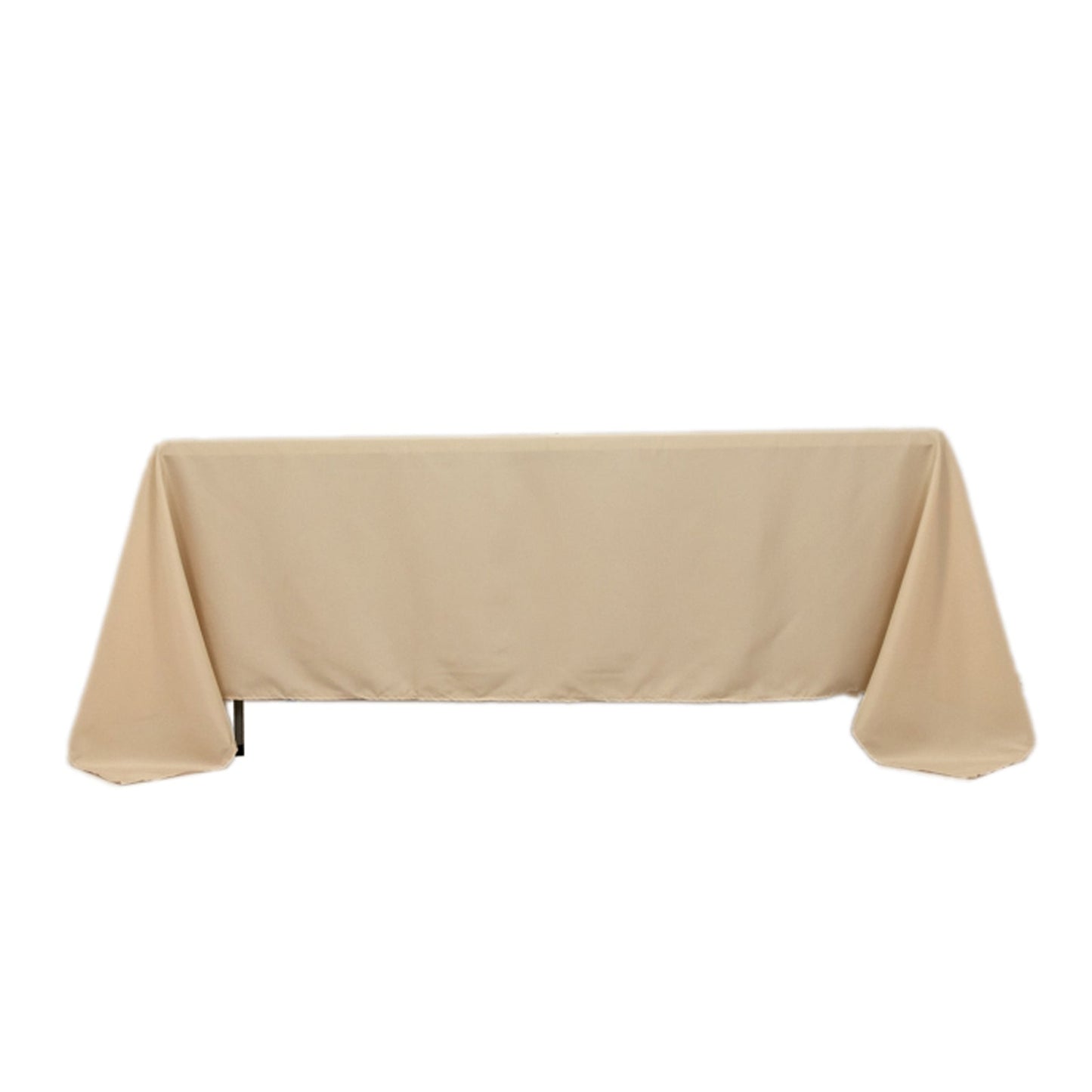 Polyester 72"x120" Rectangle Tablecloth Beige - Durable and Stylish Table Cover