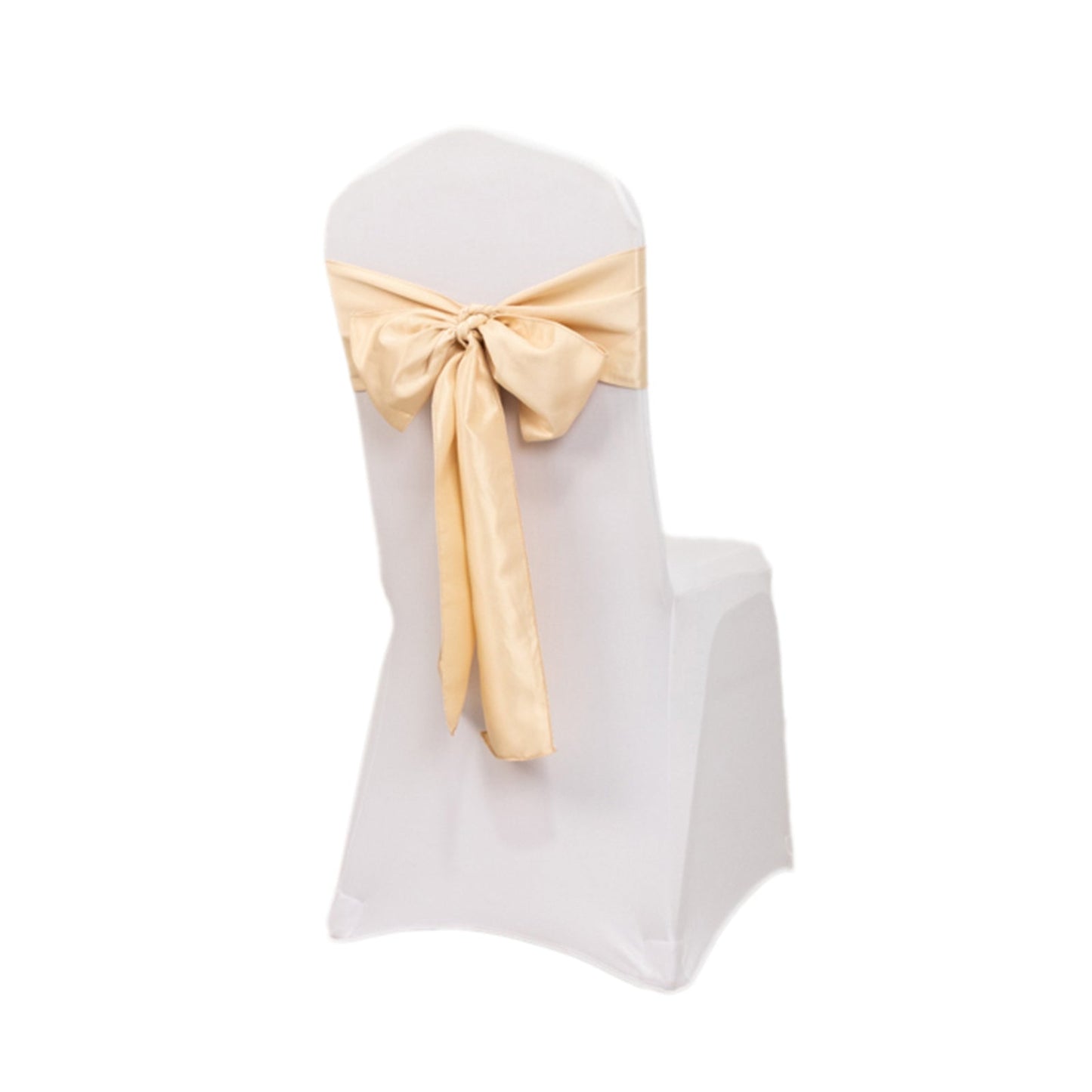 5 Pack Lamour Satin 6"x106" Chair Sashes Beige - Stylish Reusable Decorative Bows