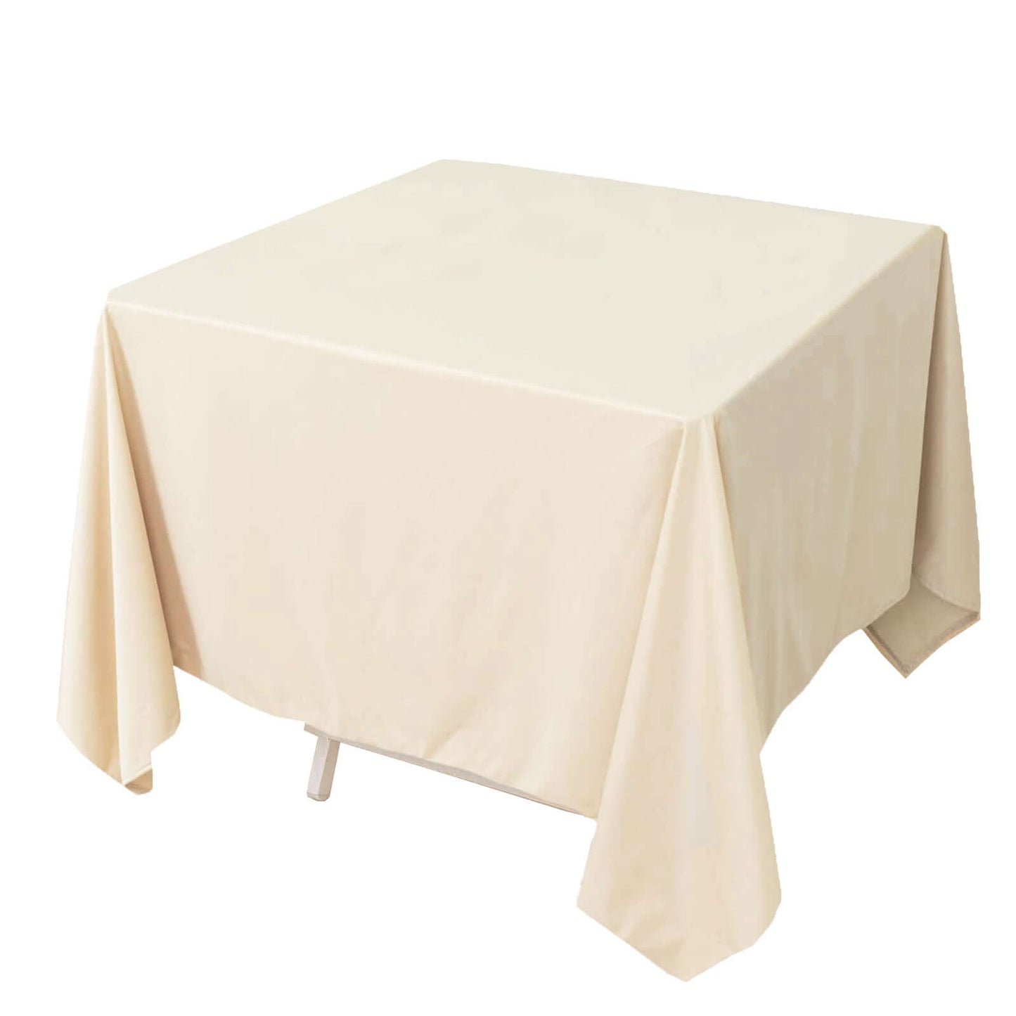 Scuba Square 70"x70" Tablecloth Beige - Wrinkle Free & Stain Resistant Table Cover