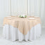Taffeta 72"x72" Table Overlay Square Tablecloth Beige - Accordion Crinkle Table Cover