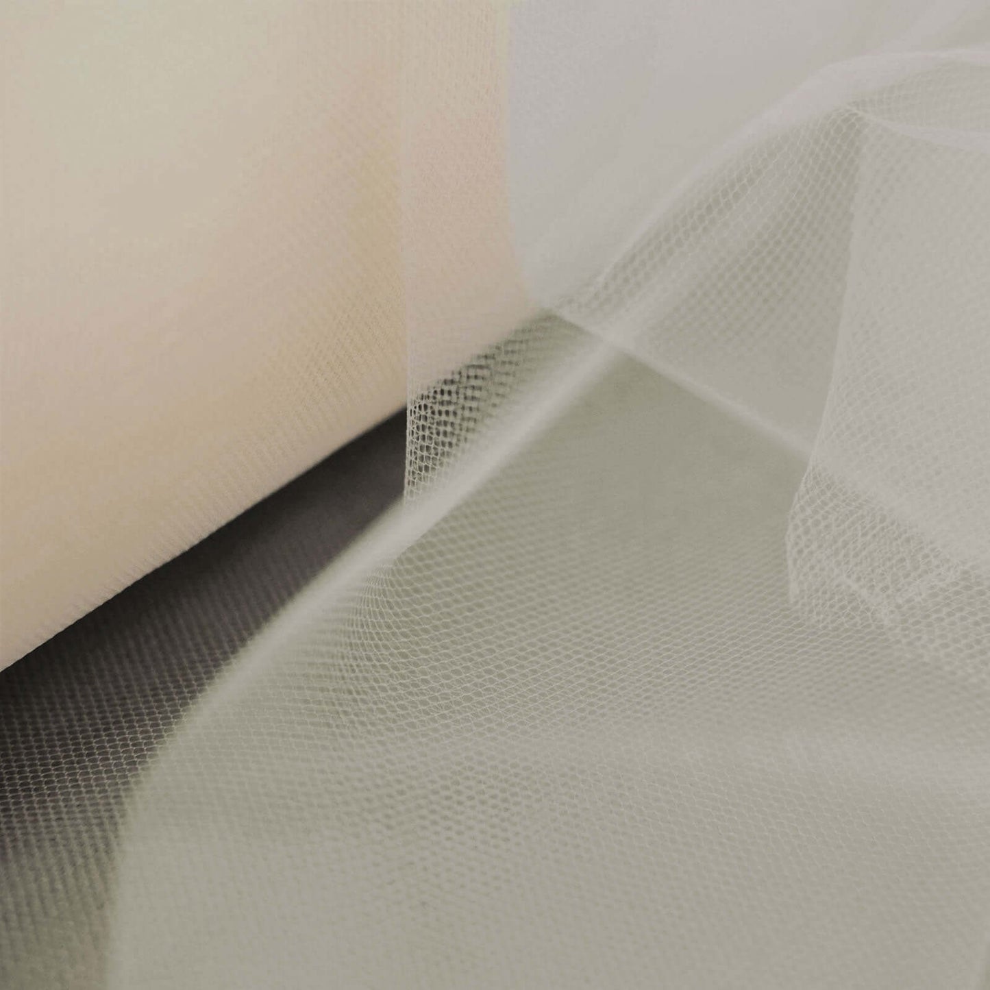 12"x100 Yards Beige Tulle Fabric Bolt, Sheer Fabric Spool Roll For Crafts