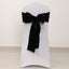 5 Pack Lamour Satin 6"x106" Chair Sashes Black - Stylish Reusable Decorative Bows for Weddings & Gatherings