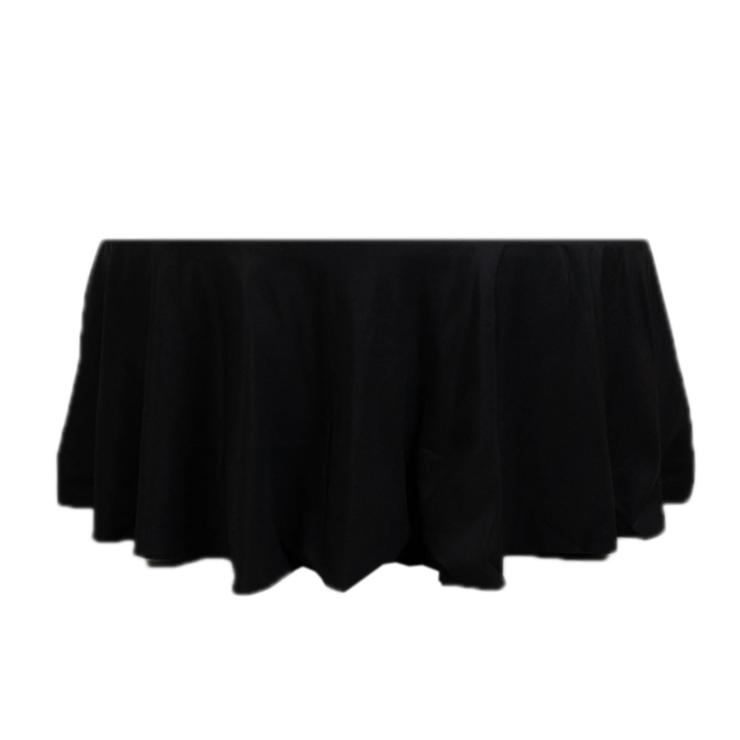 Fire Retardant Premium Polyester 120" Round Tablecloth Black - High-Performance Seamless Table Cover