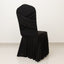 Black Spandex Banquet Chair Cover with Ruffle Skirt & Cross Back Sash â€“ Stretch Slipcover for Events