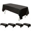 5-Pack Plastic Table Covers Black Rectangle - Reliable PVC Disposable Covers for Gatherings 54"x108"