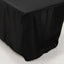 Fitted Polyester 96"x30" Rectangle Tablecloth Black with Open Back Design - Easy to Maintain and Wrinkle-Resistant Table Cover for Trade Shows & Displays