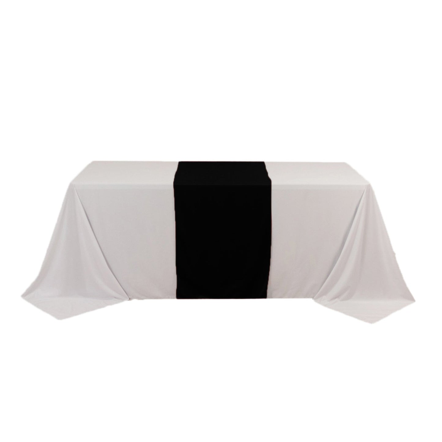 Wide Polyester 24"x72" Table Runner Black - Durable Trade Show Table Linen