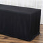 Fitted Polyester 72"x30" Rectangle Tablecloth Black - Sleek and Durable for Events