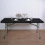 Spandex Rectangle 96"x30" Tablecloth Top Cover Black - Stretchy, Wrinkle Free & Fitted Table Topper