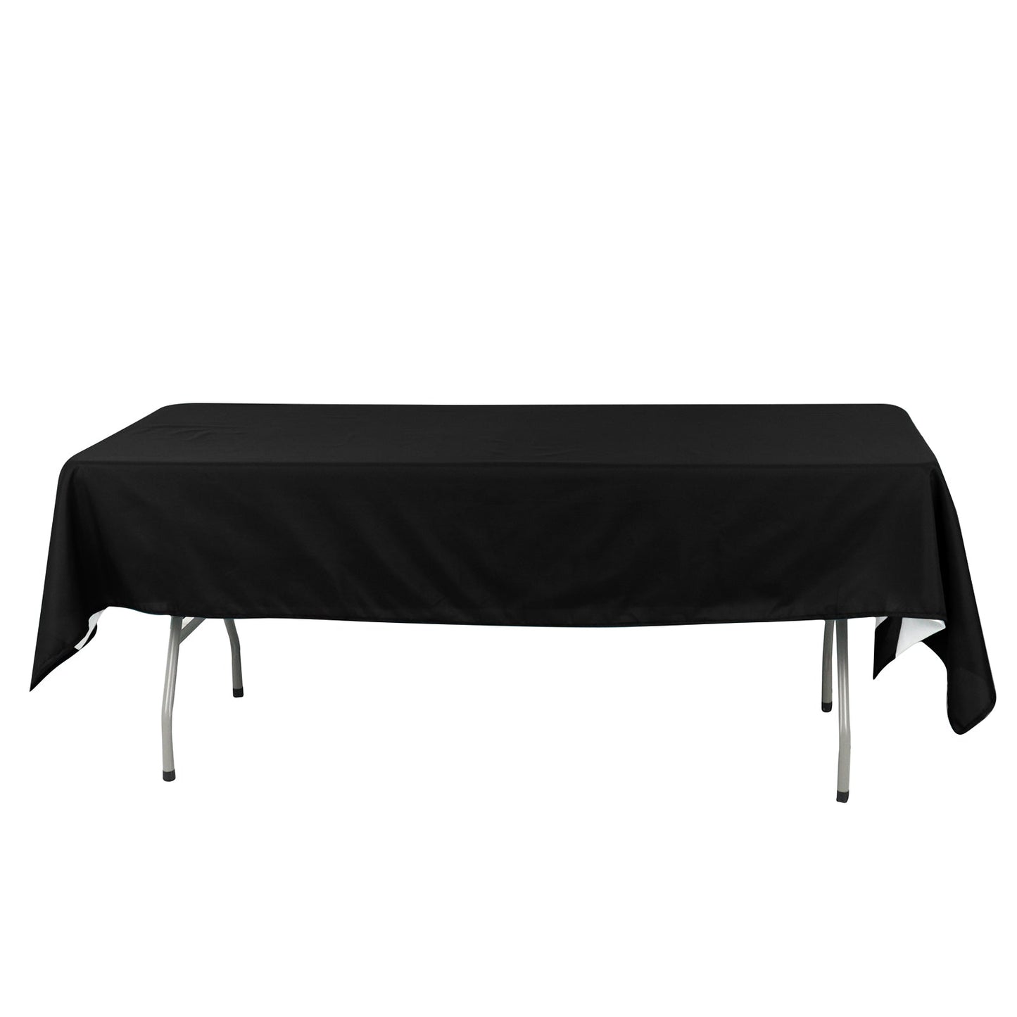 Cotton Blend 60"x102" Rectangle Tablecloth Black - Wrinkle-Resistant Finish for Gatherings