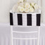 5 Pack Spandex Chair Sashes Black/White Vertical Stripes - Easy to Use & Wrinkle-Free Stretch Chair Bands for Stunning Tablescapes 5"x14"