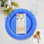 10-Pack Disposable Round Charger Plates in Royal Blue with Leathery Texture - Durable 1100GSM Cardboard Placemats 13"