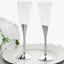 6-Pack Plastic Champagne Flutes Clear/Silver - Stylish Disposable Glasses for Toasts 5oz