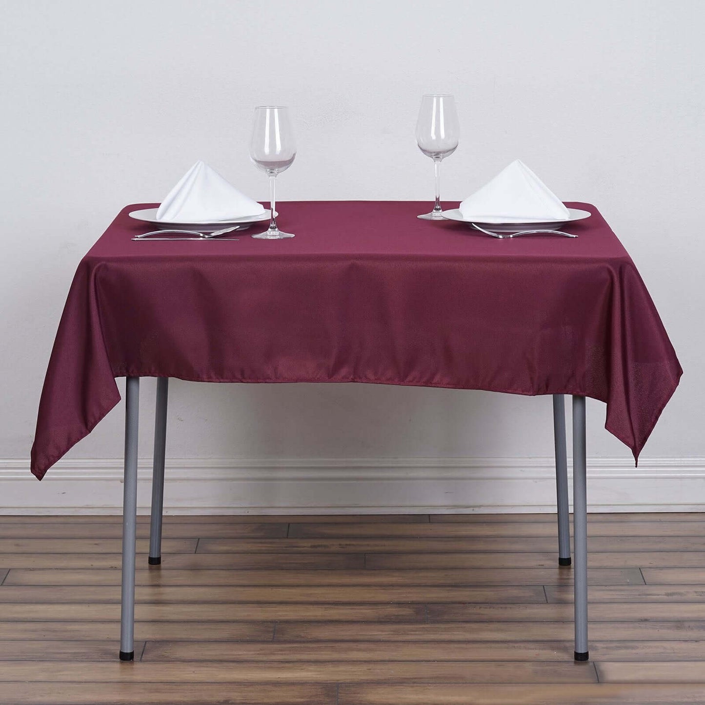 Polyester Square 54"x54" Tablecloth Burgundy - Wrinkle-Resistant & Durable Table Cover
