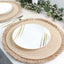 4-Pack Placemats Fringed Edge Design Natural Rustic Burlap Jute Round - Farmhouse Style Table Mats with Trim 15"