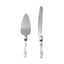 2 Set Knife and Server Stainless Steel with Clear Acrylic Handle - Party Favors with Gift Box 10" & 12"