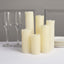 Set of 6 LED Flameless Luminaria Candles Drip Wax Ivory - Battery Operated Pillar Lighting
