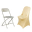 Stretch Spandex Chair Cover Champagne for Folding Chairs - Reusable & Wrinkle-Resistant 160GSM Fitted Slipcover