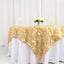 Taffeta 90"x90" Table Overlay Square Tablecloth Champagne - Leaf Petal Design for Stylish Celebrations