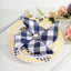 5 Pack Polyester 15"x15" Napkins Navy Blue/White Buffalo Plaid Gingham Style Cloth Napkins