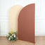 7ft Matte Terracotta (Rust) Spandex Half Moon Chiara Backdrop Stand Cover, Custom Fitted Wedding Arch Cover