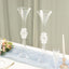 2-Pack Flower Vases Trumpet Design with Crystal Embellishments Clear - Reversible Plastic Table Centerpieces 21"