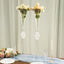 2 Pack 31" Clear Crystal Embellishment Trumpet Flower Vase, Reversible Plastic Table Centerpiece